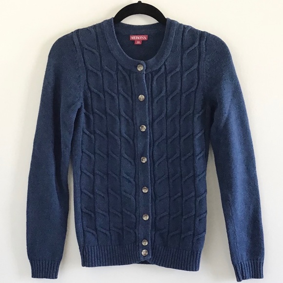 Merona Crew Neck Cable Knit Cardigan - Picture 1 of 4